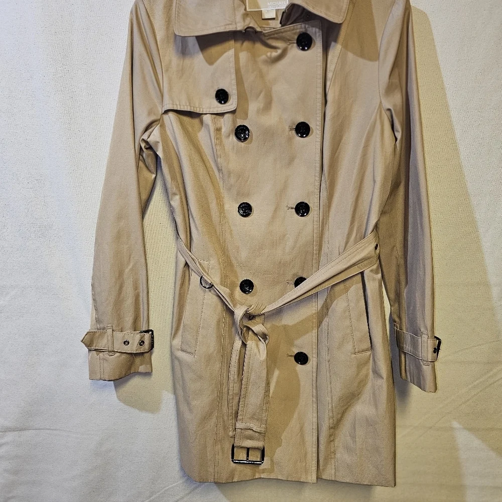 Michael Kors Womens Tan Double-Breasted‎ Trench Coat